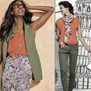 CAbi scoop neck short sleeve orange tee short XS